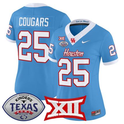 Women's Houston Cougars 2025 Texas Bowl Vapor Limited Jersey - All Stitched