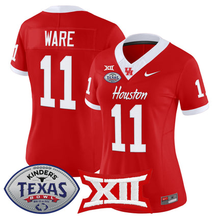 Women's Houston Cougars 2025 Texas Bowl Vapor Limited Jersey - All Stitched