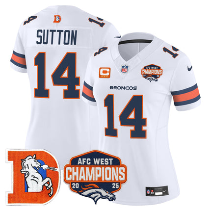 Women's Denver Broncos Throwback Vapor Limited Jersey - 2025 AFC West Division Champions Patch - All Stitched