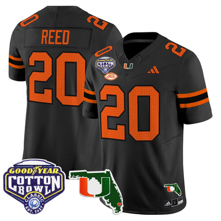 Men's Miami Hurricanes 2025 Cotton Bowl & Florida Patch Vapor Limited Jersey - All Stitched