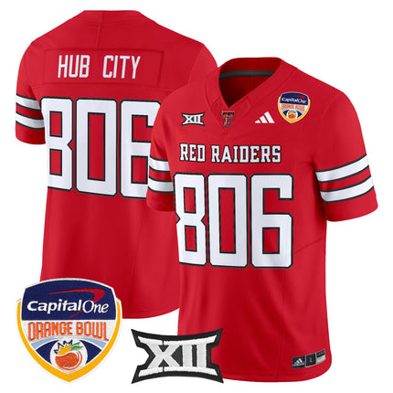 Men's Texas Tech Red Raiders 2025 Orange Bowl Vapor Limited Jersey V2 - All Stitched