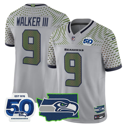 Men's Seattle Seahawks 50th Anniversary Patch Vapor Limited Jersey - All Stitched