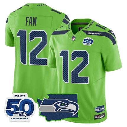Men's Seattle Seahawks 50th Anniversary Patch Vapor Limited Jersey - All Stitched