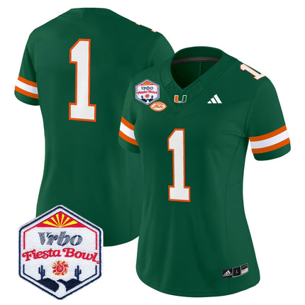 Women's Miami Hurricanes 2026 The Fiesta Bowl Vapor Limited Jersey - All Stitched