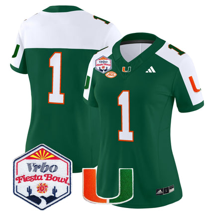 Women's Miami Hurricanes 2026 The Fiesta Bowl Vapor Limited Jersey - All Stitched