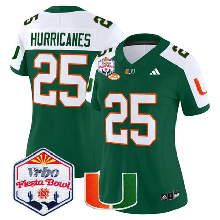 Women's Miami Hurricanes 2026 The Fiesta Bowl Vapor Limited Jersey - All Stitched