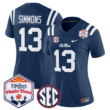 Women's Ole Miss Rebels 2026 The Fiesta Bowl Vapor Limited Jersey - All Stitched