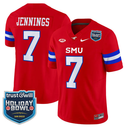 Men's SMU Mustangs 2026 Holiday Bowl Vapor Limited Jersey - All Stitched
