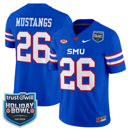 Men's SMU Mustangs 2026 Holiday Bowl Vapor Limited Jersey - All Stitched