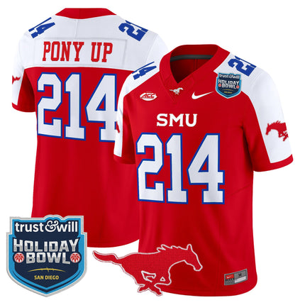 Men's SMU Mustangs 2026 Holiday Bowl Vapor Limited Jersey - All Stitched