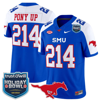 Men's SMU Mustangs 2026 Holiday Bowl Vapor Limited Jersey - All Stitched