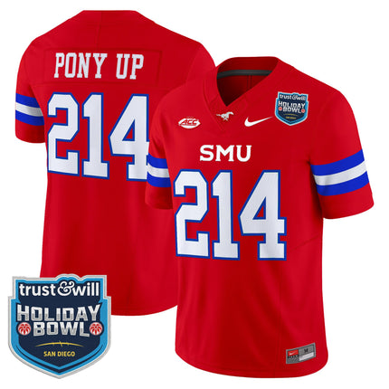 Men's SMU Mustangs 2026 Holiday Bowl Vapor Limited Jersey - All Stitched