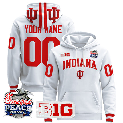 Indiana Hoosiers 2026 Peach Bowl Premium Custom Pullover Hoodie - All Stitched