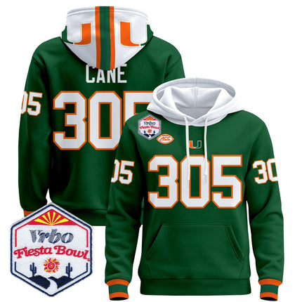 Men's Miami Hurricanes 2026 The Fiesta Bowl Premium Pullover Hoodie - All Stitched