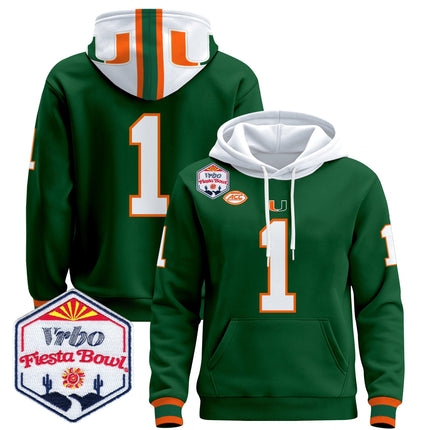 Men's Miami Hurricanes 2026 The Fiesta Bowl Premium Pullover Hoodie - All Stitched