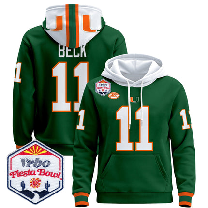 Men's Miami Hurricanes 2026 The Fiesta Bowl Premium Pullover Hoodie - All Stitched