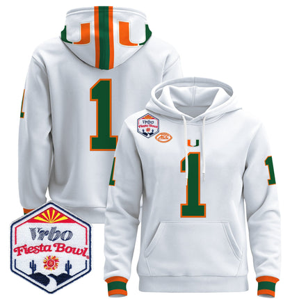 Men's Miami Hurricanes 2026 The Fiesta Bowl Premium Pullover Hoodie - All Stitched