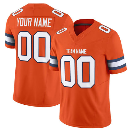 Orange Navy - White Mess Custom Football Jersey
