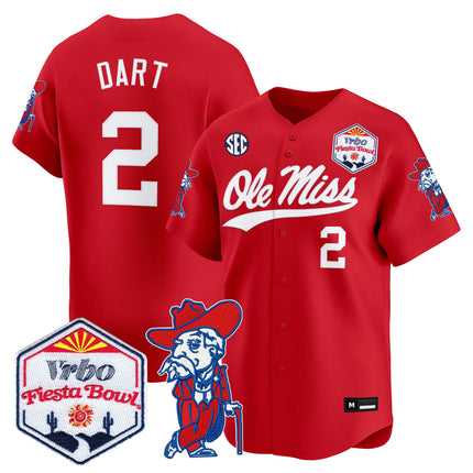 Men's Ole Miss Rebels 2026 The Fiesta Bowl Vapor Baseball Jersey - All Stitched