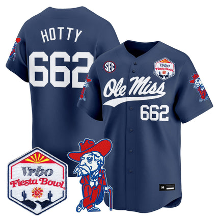 Men's Ole Miss Rebels 2026 The Fiesta Bowl Vapor Baseball Jersey - All Stitched