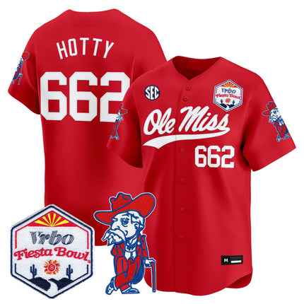 Men's Ole Miss Rebels 2026 The Fiesta Bowl Vapor Baseball Jersey - All Stitched