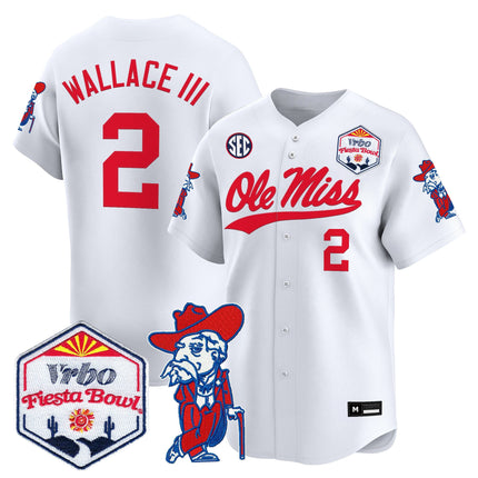Men's Ole Miss Rebels 2026 The Fiesta Bowl Vapor Baseball Jersey - All Stitched
