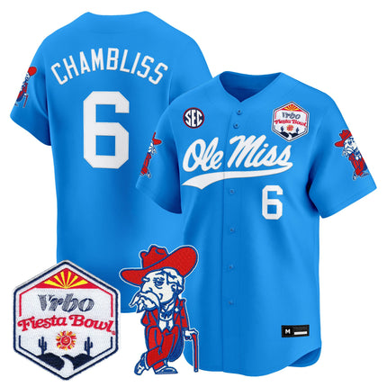 Men's Ole Miss Rebels 2026 The Fiesta Bowl Vapor Baseball Jersey - All Stitched
