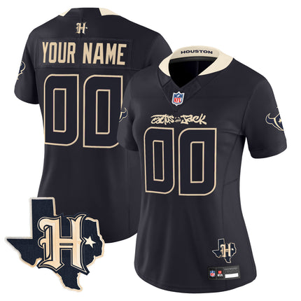 Houston Texans x Cactus Jack Vapor Limited Custom Jersey - All Stitched