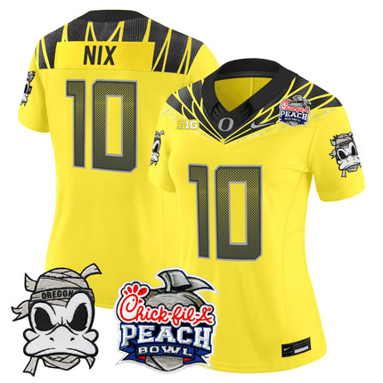 Women's Oregon Ducks "Mummy Duck" Vapor Limited Jersey - 2026 Peach Bowl Patch - All Stitched