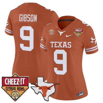 Women's Texas Longhorns 2025 Cheez-It Citrus Bowl Patch Vapor Limited Jersey - All Stitched