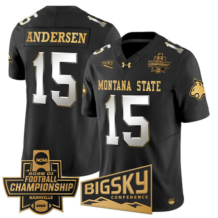 Men's Montana State Bobcats 2026 Football Championship Gold Vapor Limited Jersey - All Stitched