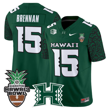 Men's Hawai'i Rainbow Warriors 2025 Hawai'i Pattern Vapor Limited Jersey - Hawai'i Bowl Patch - All Stitched
