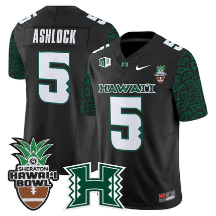 Men's Hawai'i Rainbow Warriors 2025 Hawai'i Pattern Vapor Limited Jersey - Hawai'i Bowl Patch - All Stitched