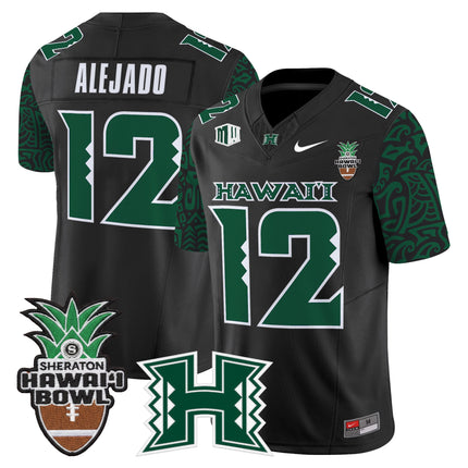 Men's Hawai'i Rainbow Warriors 2025 Hawai'i Pattern Vapor Limited Jersey - Hawai'i Bowl Patch - All Stitched
