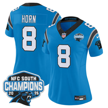 Women's Carolina Panthers 2025 NFC South Division Champions Vapor Limited Jersey - All Stitched
