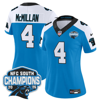 Women's Carolina Panthers 2025 NFC South Division Champions Vapor Limited Jersey - All Stitched