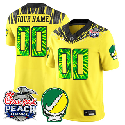 Oregon Ducks "Grateful Ducks" Vapor Limited Custom Jersey - 2026 Peach Bowl Patch - All Stitched