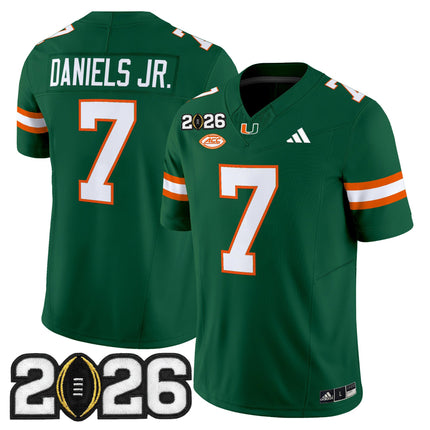 Men's Miami Hurricanes 2026 CFP Final Patch Vapor Limited Jersey - All Stitched