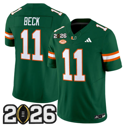 Men's Miami Hurricanes 2026 CFP Final Patch Vapor Limited Jersey - All Stitched
