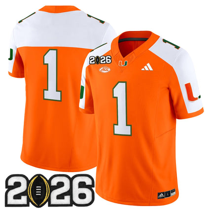 Men's Miami Hurricanes 2026 CFP Final Patch Vapor Limited Jersey - All Stitched