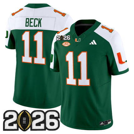 Men's Miami Hurricanes 2026 CFP Final Patch Vapor Limited Jersey - All Stitched