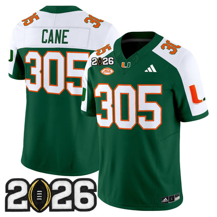 Men's Miami Hurricanes 2026 CFP Final Patch Vapor Limited Jersey - All Stitched
