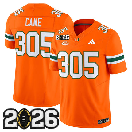 Men's Miami Hurricanes 2026 CFP Final Patch Vapor Limited Jersey - All Stitched