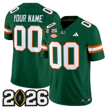 Miami Hurricanes 2026 CFP Final Patch Vapor Limited Custom Jersey - All Stitched