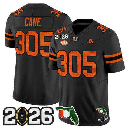 Men's Miami Hurricanes 2026 CFP Final & Florida Patch Vapor Limited Jersey - All Stitched