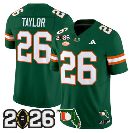 Men's Miami Hurricanes 2026 CFP Final & Florida Patch Vapor Limited Jersey - All Stitched