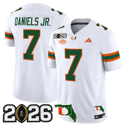Men's Miami Hurricanes 2026 CFP Final & Florida Patch Vapor Limited Jersey - All Stitched
