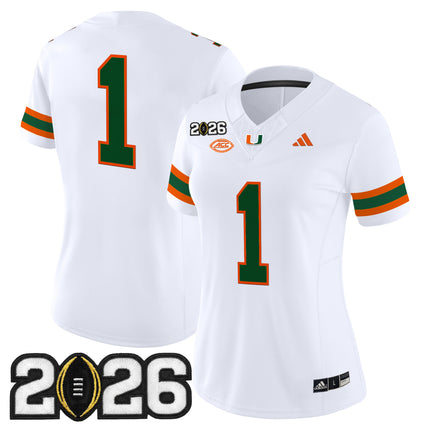Women's Miami Hurricanes 2026 CFP Final Patch Vapor Limited Jersey - All Stitched