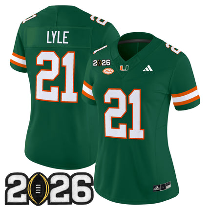 Women's Miami Hurricanes 2026 CFP Final Patch Vapor Limited Jersey - All Stitched