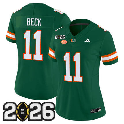 Women's Miami Hurricanes 2026 CFP Final Patch Vapor Limited Jersey - All Stitched